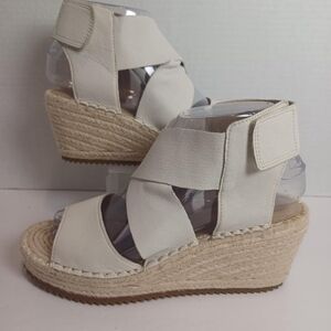 Eileen Fisher Willow Women’s Size 7 Off White Espadrille Wedge Sandals‎ Beach